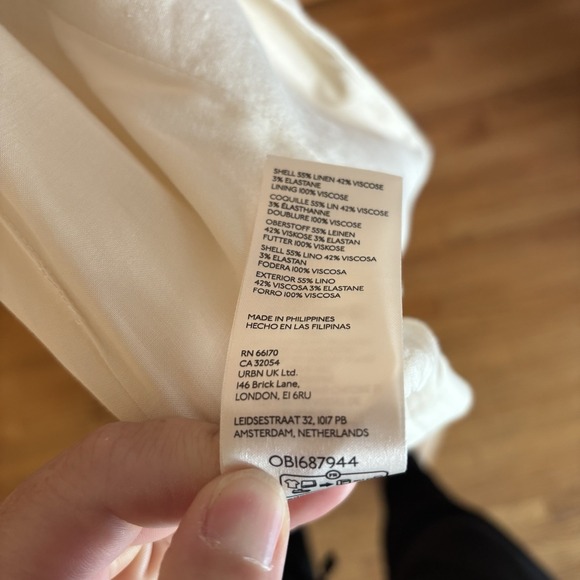 Anthropologie Maeve Longline Linen Vest Beige XXS Belted‎ - Picture 8 of 13